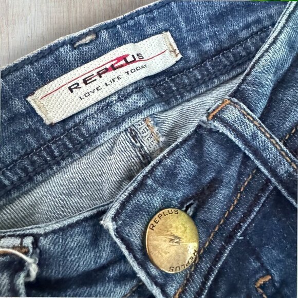 REPLUS Stretch Denim Low Rise Skinny Distressed Denim Jeans Made In Turkey 27 - Picture 3 of 8